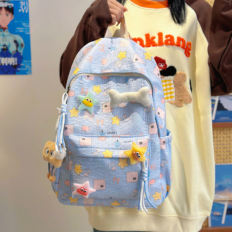 A niche Japanese-style high-appearance-level schoolbag for college students, an Instagram cute large-capacity soft girl backpack, and a new backpack for teenage girls details Picture