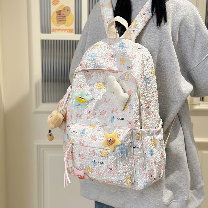 A niche Japanese-style high-appearance-level schoolbag for college students, an Instagram cute large-capacity soft girl backpack, and a new backpack for teenage girls Specification drawing