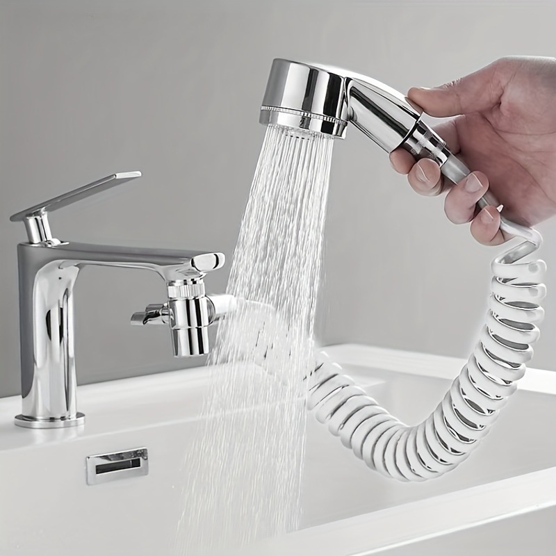 Washbasin faucet, external shower head, pressurized nozzle set, face washing, bathroom, handheld extender, hair washing wonder full figure