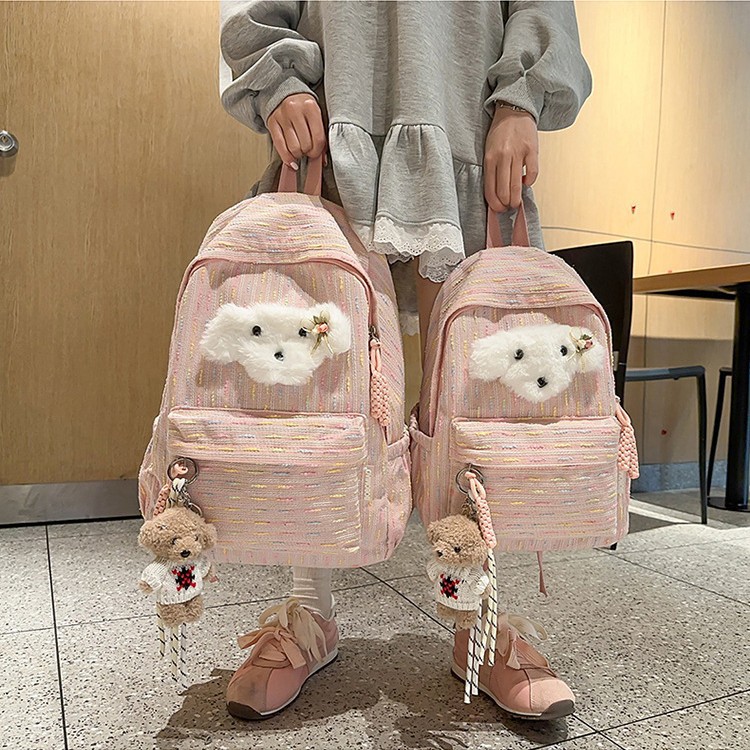 High-appearanceess-level soft girl backpack, Instagram cute single-shoulder bag, mini large capacity, versatile student spring outing backpack full figure
