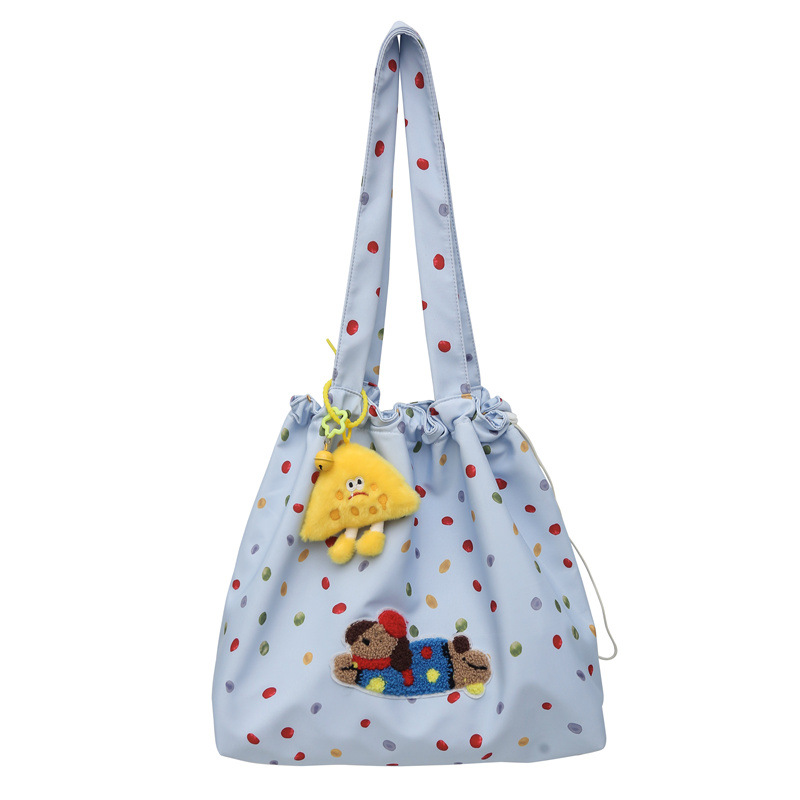 The 2024 new style of Korean cute puppy girl underarm bag with high appearance level polka dot single-shoulder bag and versatile commuter tote bag Item Picture