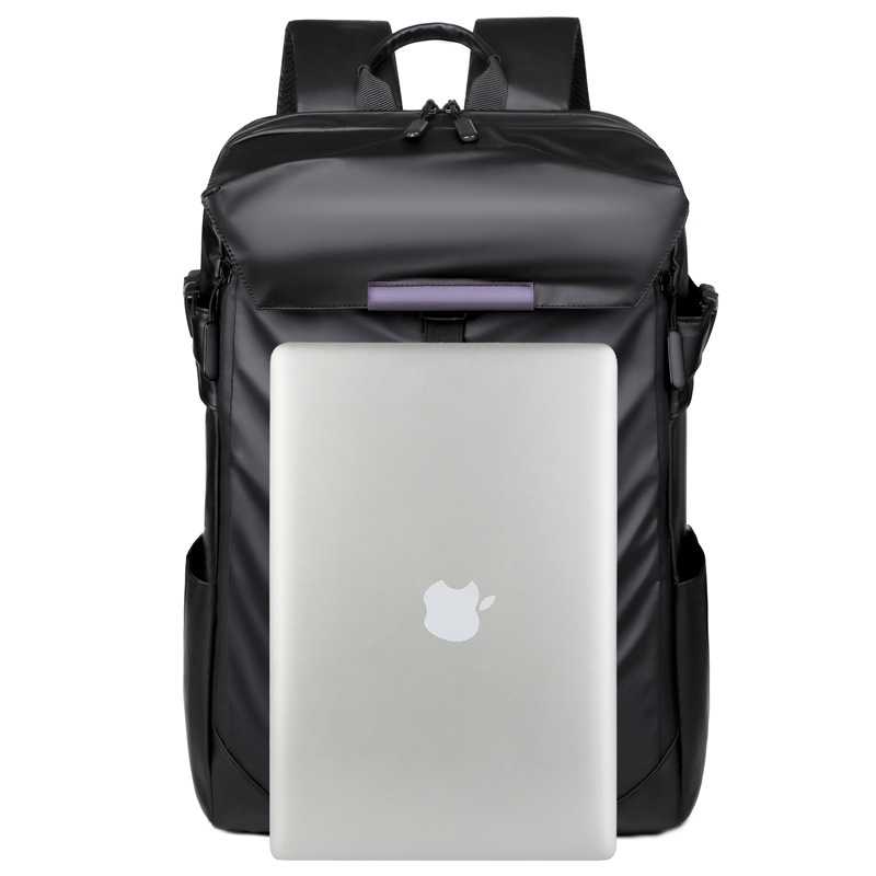Cool and water-repellent leather film backpack, lightweight and large-capacity travel business backpack, commuting backpack, cycling backpack Item Picture
