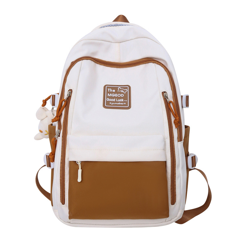 New female schoolbag, Korean version, large-capacity, simple backpack for junior and senior high school students, trendy brand, casual backpack for college students Item Picture