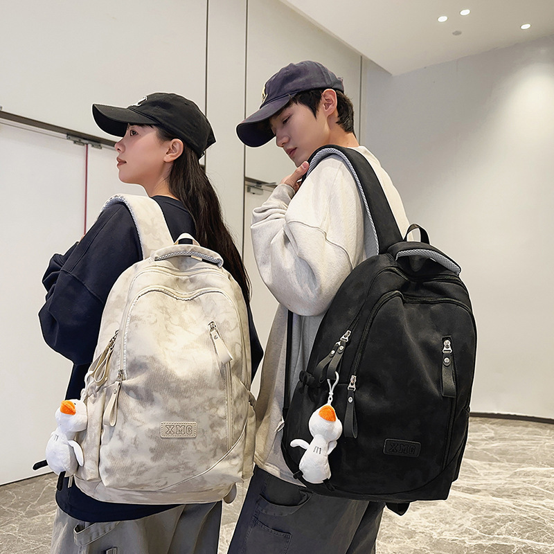 New schoolbag, American trend, college student couple casual backpack, ins style, versatile backpack for teenagers and students full figure