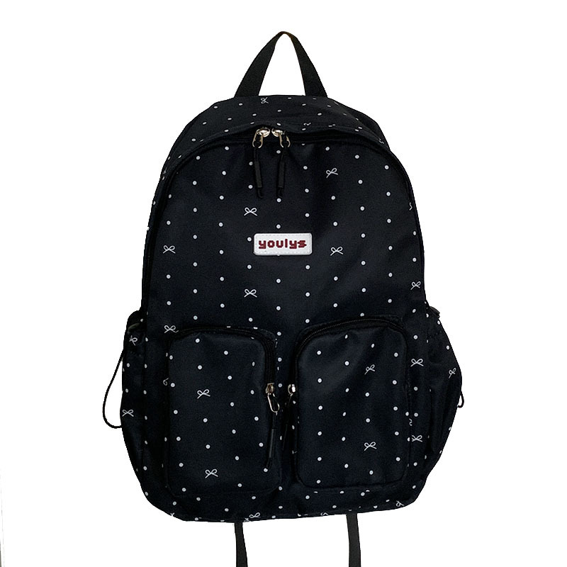 2025 New retro checkered backpack for girls, with a sweet and girlish atmosphere, polka dot casual and versatile backpack Item Picture