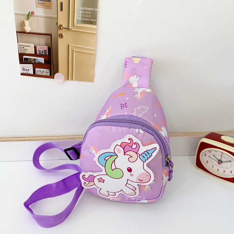 New boys' and girls' chest bags, Korean-style cute little girl single-shoulder bag, light and cool for going out, little boy crossbody bag details Picture