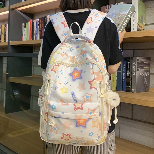 Korean-style schoolbags for female college students with a niche design sense, high school students with a high appearance level backpack, and middle school students with a campus style backpack full figure