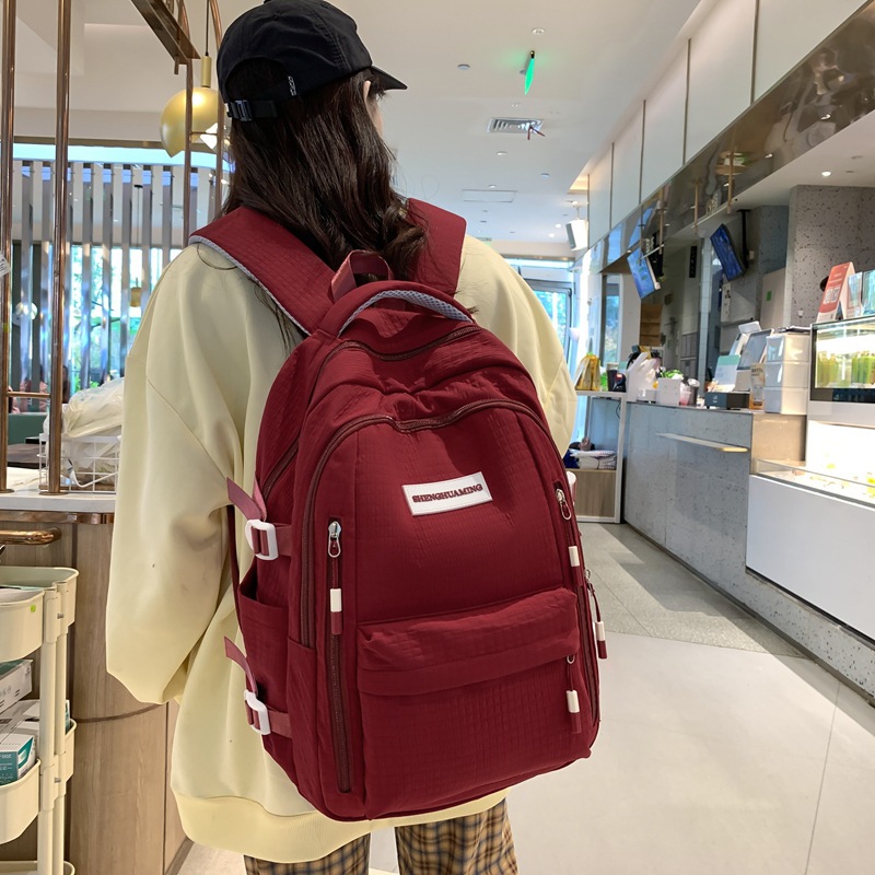 Large-capacity schoolbag for girls, Korean style Instagram campus style student backpack, high-quality multi-compartment computer backpack details Picture