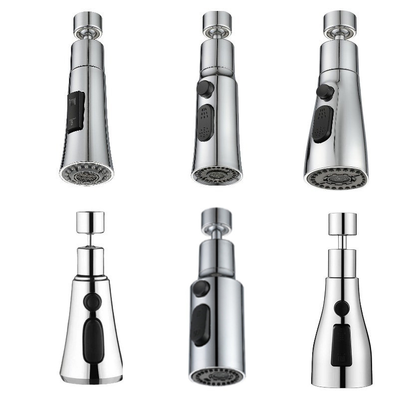 Kitchen faucet universal extender, adjustable splash-proof nozzle, multi-functional with scraper wash, small waist water outlet pull Specification drawing