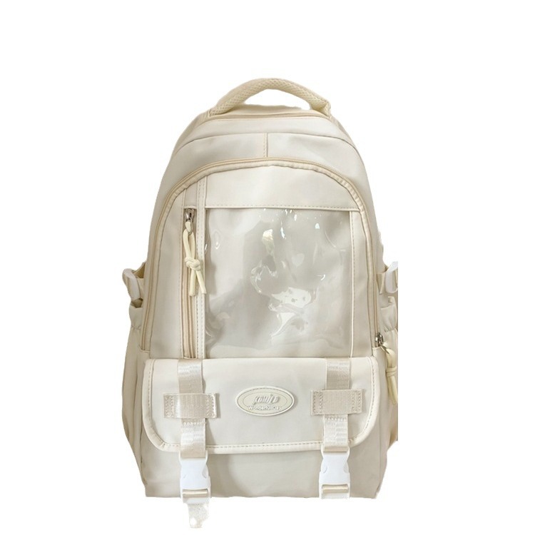 Japanese-style ins schoolbag, versatile for girls on campus, cute for young girls, high appearance level backpack, large capacity, transparent and smappy backpack Item Picture