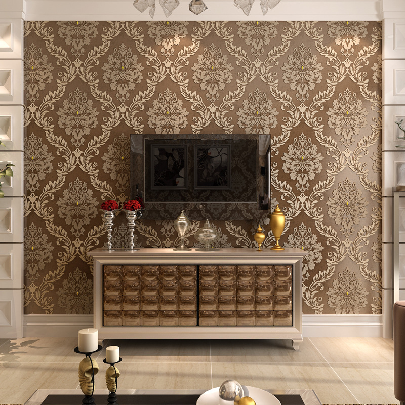 European-style wallpaper, 3D non-woven fabric wallpaper, living room, bedroom, TV background wallpaper, modern and simple embossed wallpaper Specification drawing