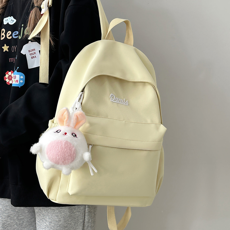 The new summer forest-style mini backpack with a fresh and clean look features a high level of appearance. It is a sweet and soft travel backpack with a college style details Picture