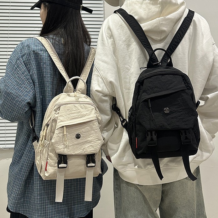 Fashionable, elegant and simple backpack, solid-color college student schoolbag, versatile large-capacity single-shoulder bag, super popular backpack full figure
