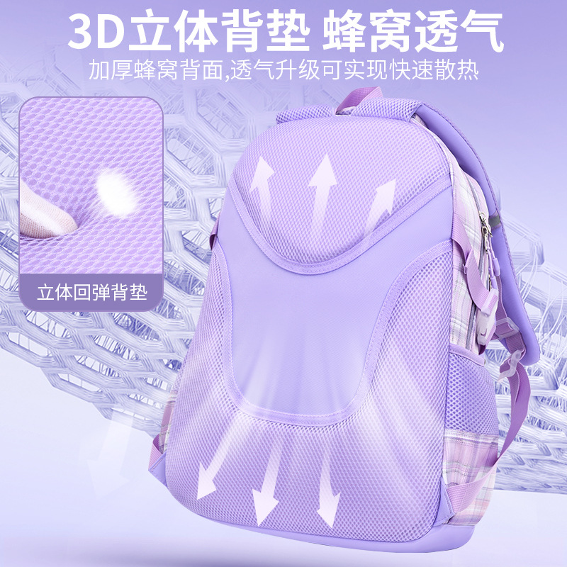 The schoolbag for girls in grades one, two, three to six of primary and secondary school is equipped with a large capacity backpack that supports the spine and reduces the burden. It is super light Specification drawing