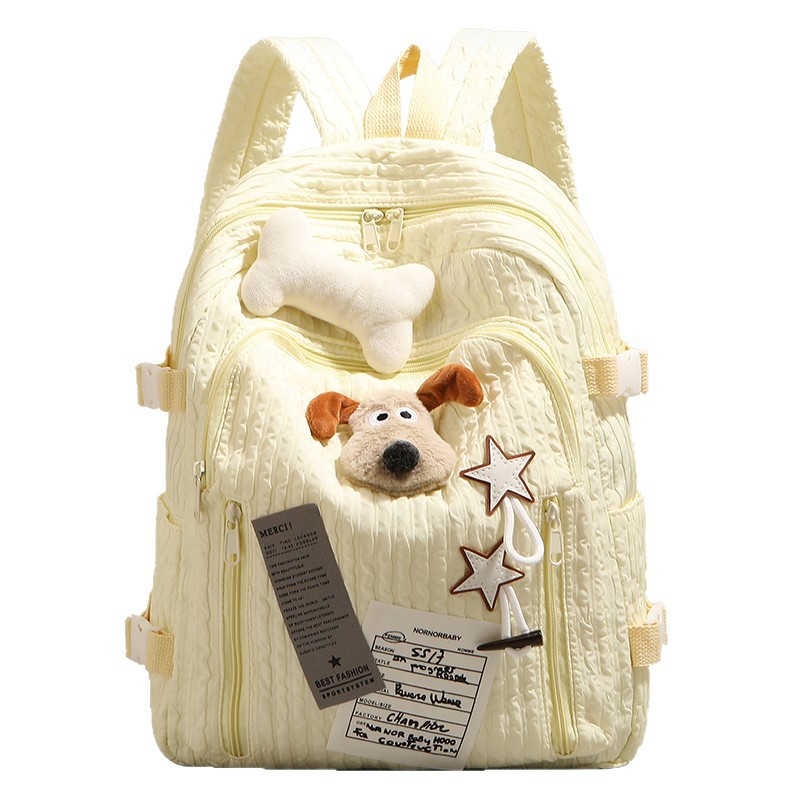 High appearance level cute puppy backpack for girls, 2025 new trendy schoolbag for primary and secondary school students, large-capacity travel backpack Item Picture