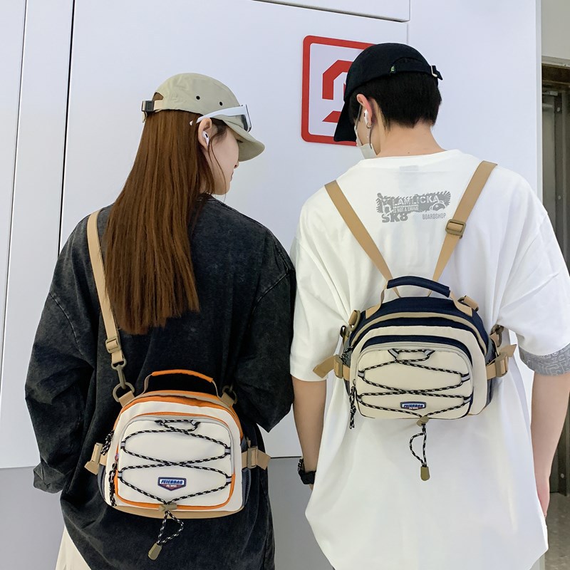 Korean-style versatile water-resistant crossbody bag, mountain-style multi-purpose lightweight small bag, casual and personalized sports single-shoulder bag full figure