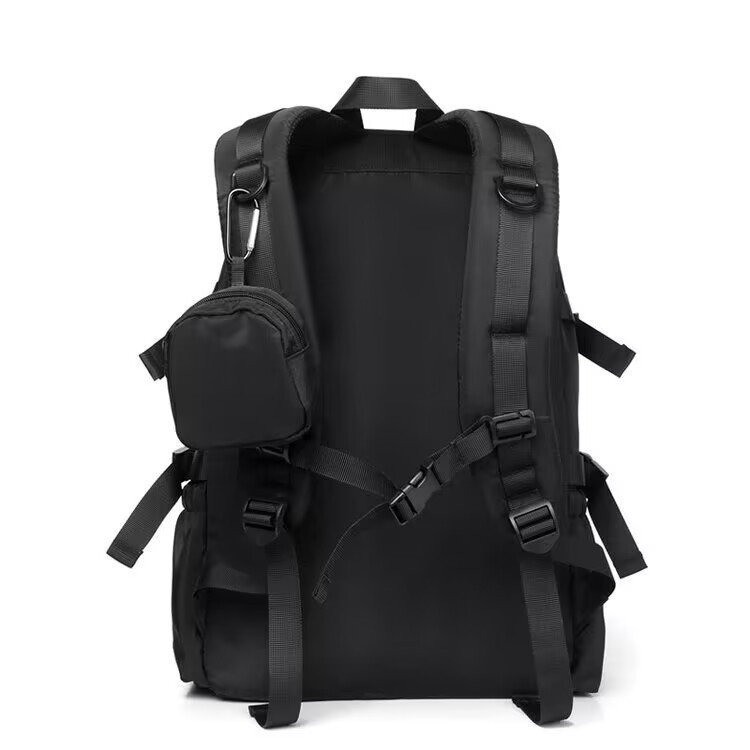 A new, fashionable, large-capacity, trendy and casual backpack for men's cross-border travel, a solid color computer backpack for men details Picture