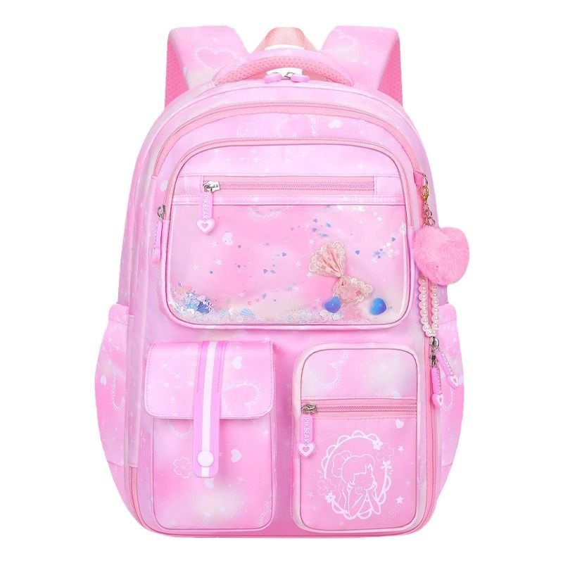 New primary school schoolbag refrigerator type large capacity children 's schoolbag for girls 1-3-6 grade reduced burden backpack for girls Item Picture