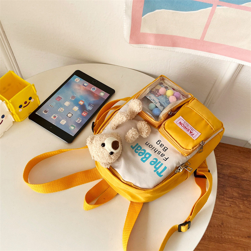 Children's bag waterproof nylon fabric 2021 new style cartoon cute bear kindergarten schoolbag, girls' backpack backpack Application Scenario