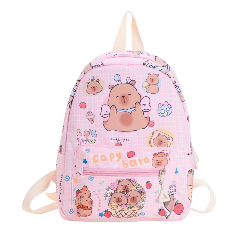 New 2024 large-capacity children's backpack featuring cartoon backpacks for boys and girls with leather print for kindergarten babies Item Picture