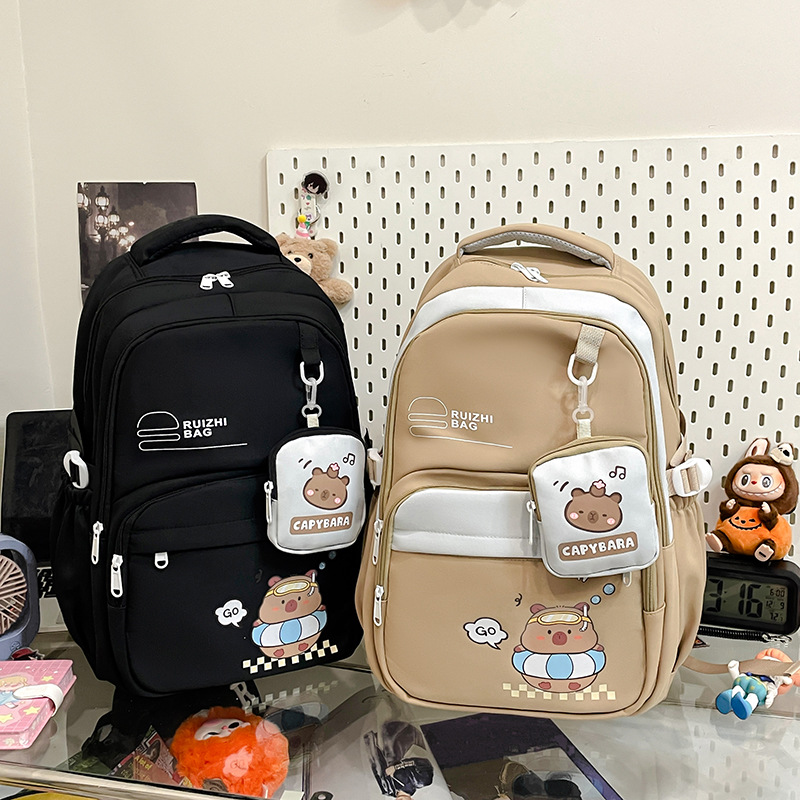 New high-appearancelevel schoolbags, large-capacity backpacks for junior high school and senior high school students, color-blocking backpacks for college students, and a trend of backpacks for primary school students details Picture