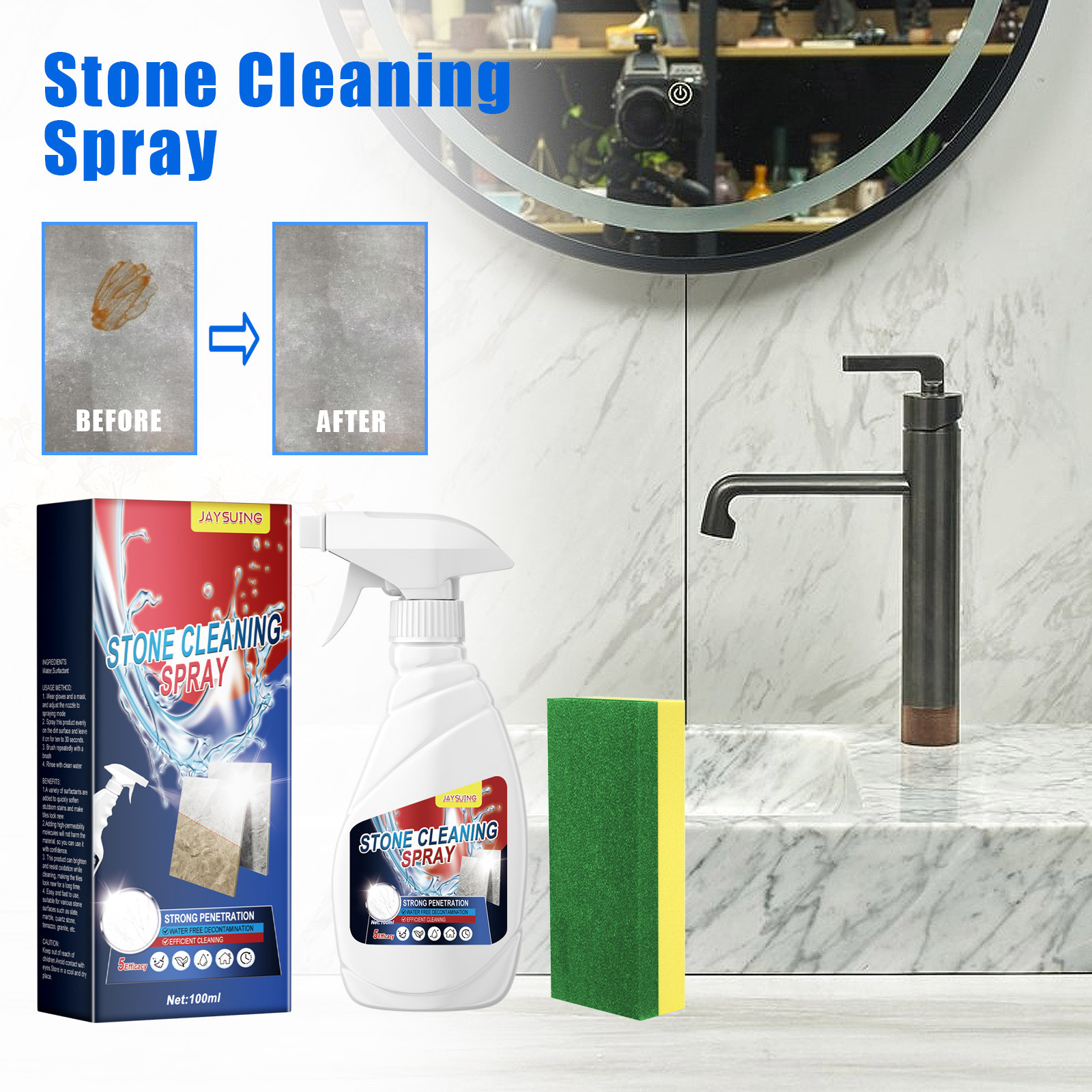 Youdaoplaceholder0 Ceramic stone crystal coating agent, household kitchen marble tile stain removal, repair, scratch cleaning agent full figure