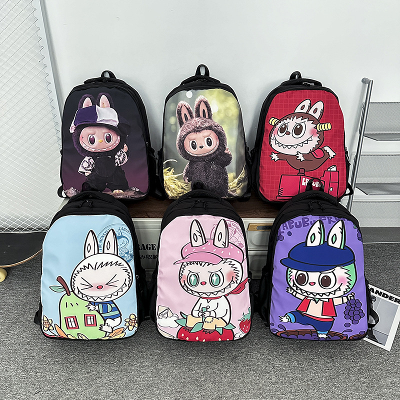 A new winter 2024 printed large-capacity backpack for primary school students, a trendy cartoon backpack for outings and classes full figure