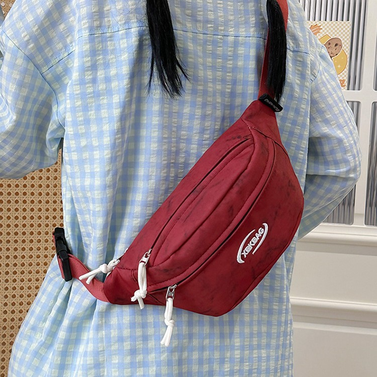 New simple and versatile chest bag, student sports cycling crossbody backpack, Japanese Instagram trendy brand niche tie-dyed waist bag full figure