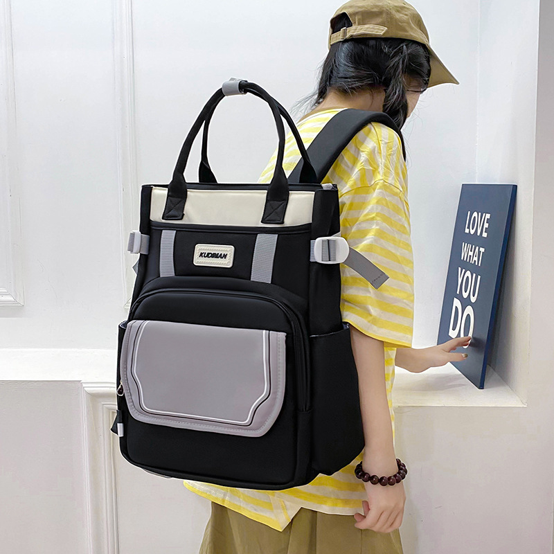 Middle school student tutorial backpack, large-capacity primary school student tutorial bag, children's homework bag, art bag, study bag details Picture