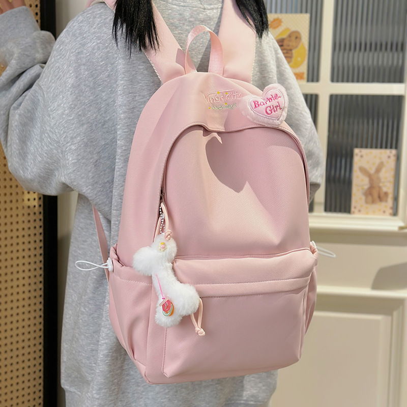 A new high-appearance-level, fresh and sweet candy-colored backpack from Forest-themed ins, a lightweight and large-capacity backpack for junior and senior high school students details Picture