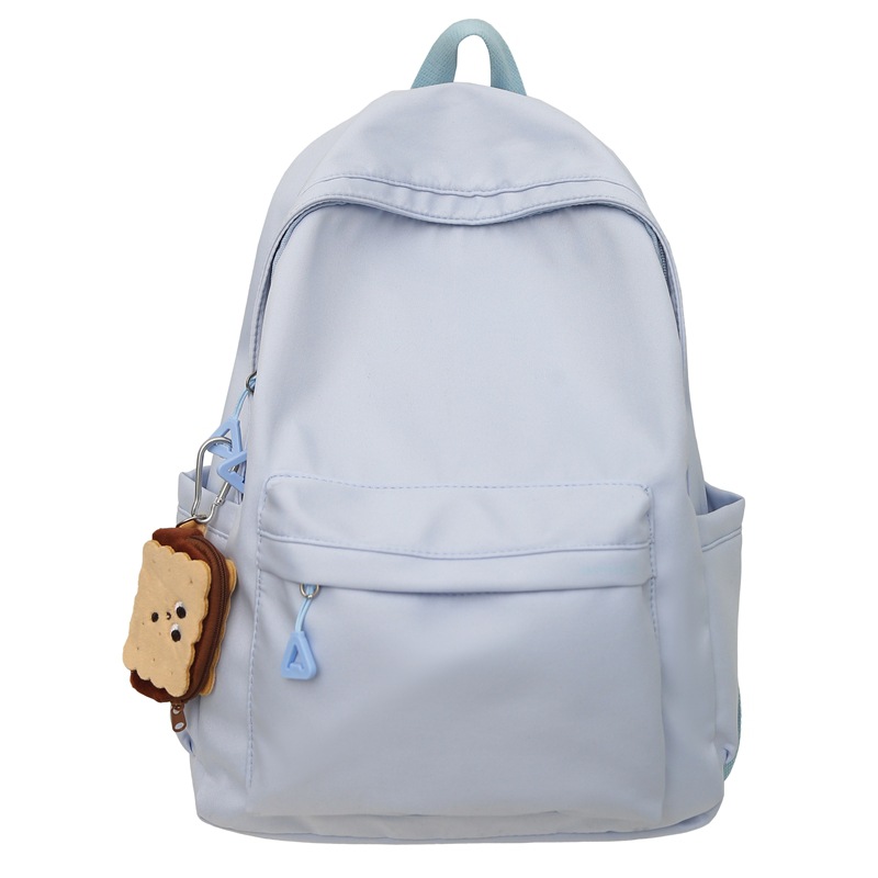 A fresh and cute candy-colored girl's backpack, simple and solid color, versatile best friend backpack, junior high school student schoolbag Item Picture