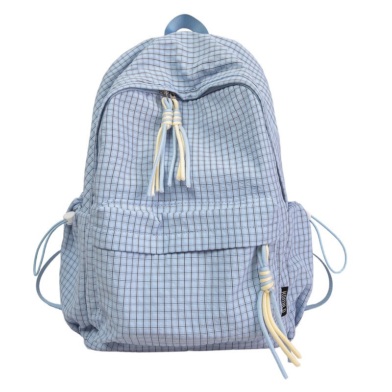 A new Korean-style ins backpack with a high level of appearance, fresh and sweet, student casual and simple striped large-capacity backpack Item Picture
