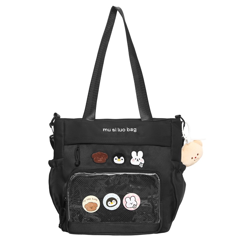 New Japanese-style cute tutorial bag, soft girl transparent pain bag, large capacity, versatile, school-style single-shoulder bag, casual backpack Item Picture