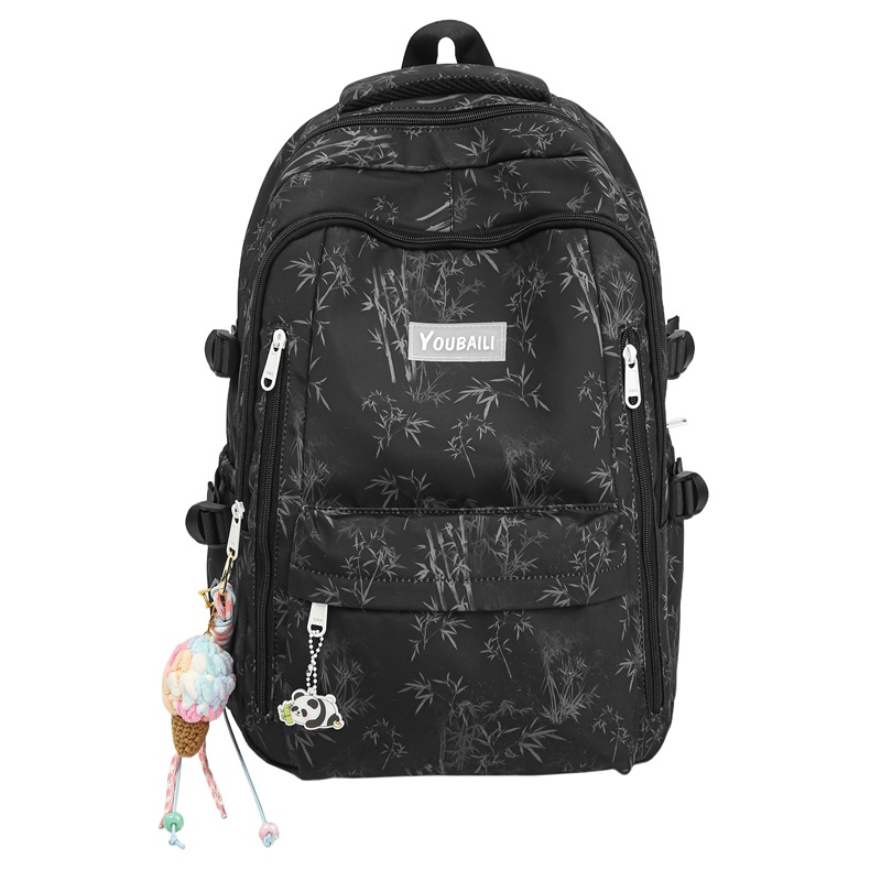 A new high-appearance-level Chinese-style, fresh and sweet bamboo backpack for junior and senior high school students, which is light, simple and has a large capacity Item Picture