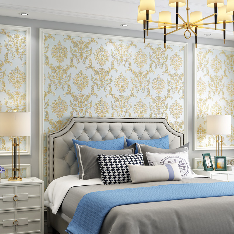European-style self-adhesive wallpaper, thickened non-woven fabric, 3D embossed wallpaper, bedroom, living room, TV background wall stickers Specification drawing