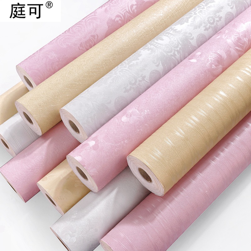 Silk deep-textured PVC wallpaper, self-adhesive bedroom solid color wall fabric, European-style pearlescent living room wall stickers for renovation Specification drawing