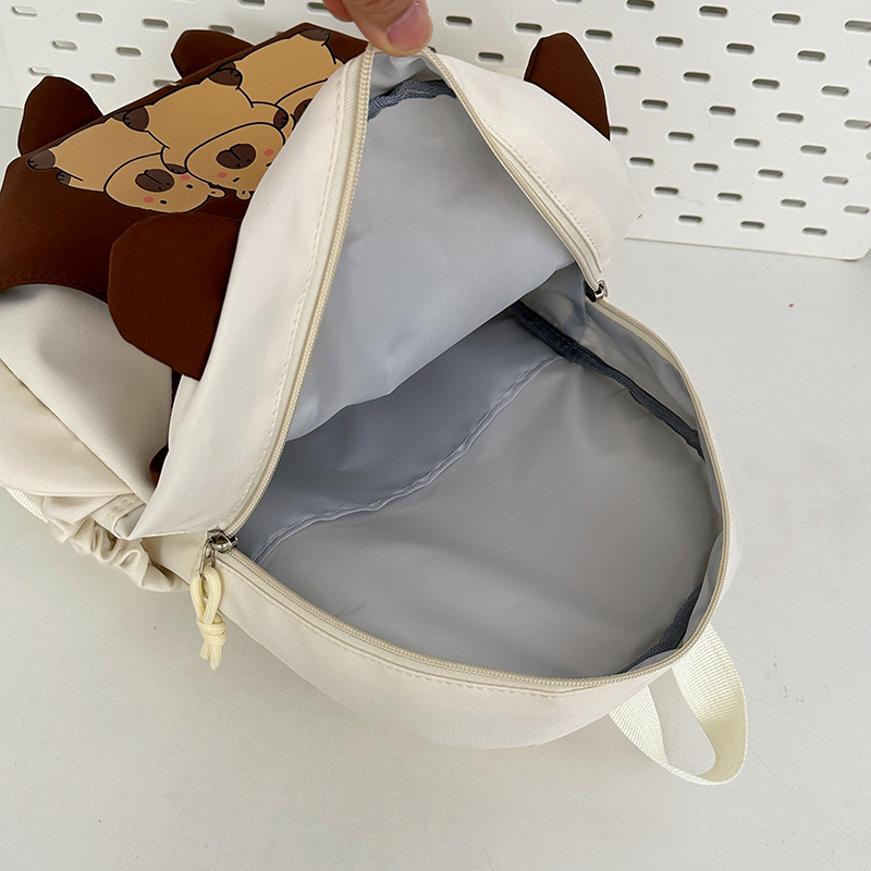 Capibara's quirky schoolbag, color-blocking cartoon, cute girl backpack, travel and outing single-shoulder bag Application Scenario