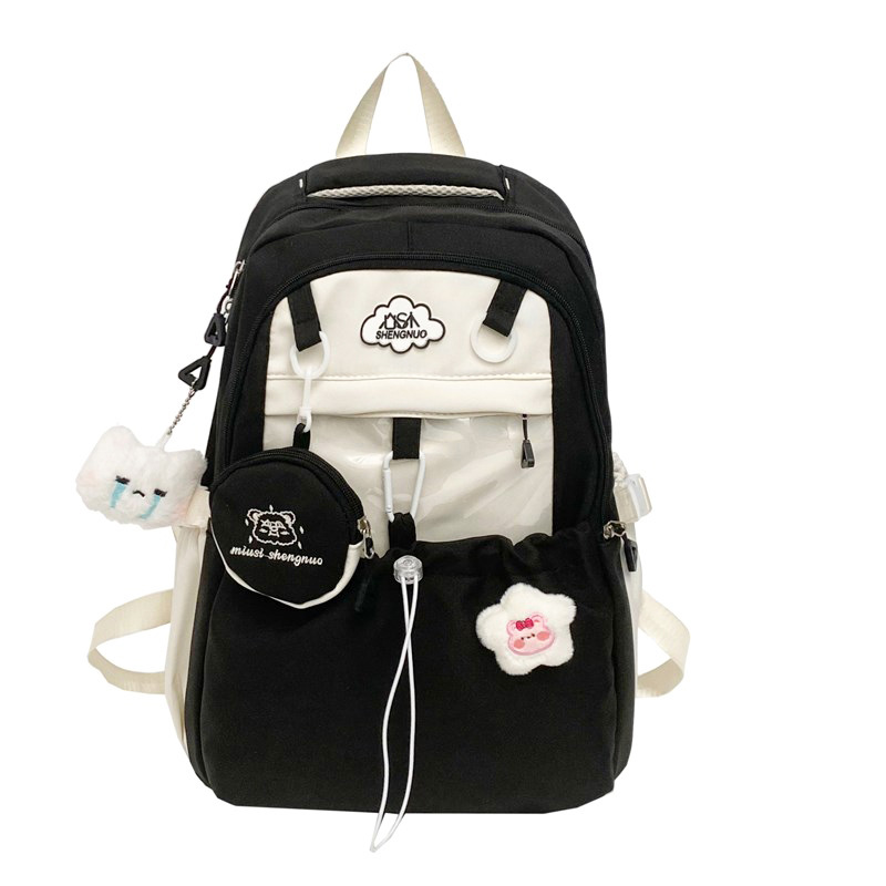 A new Korean style trendy backpack for female high school students on Instagram, with a large capacity. It's cute, versatile and lightweight travel backpack Item Picture