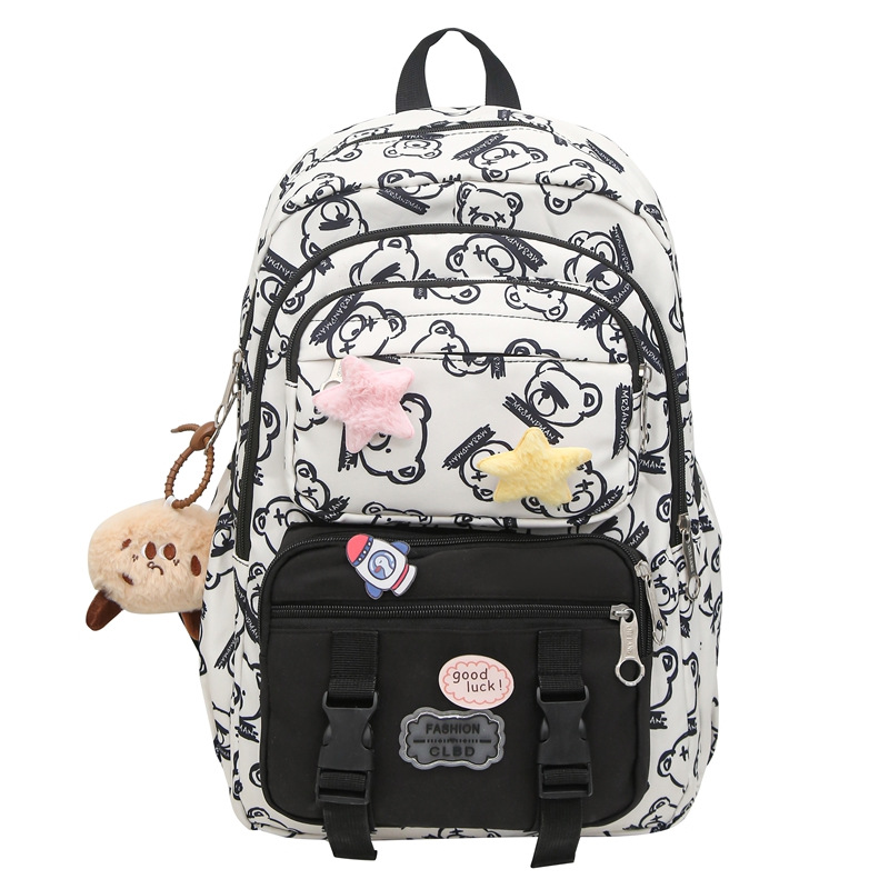 A new high-appearance-level, fresh, sweet and cute bear backpack from Korean Instagram, a large-capacity backpack for junior and senior high school students Item Picture