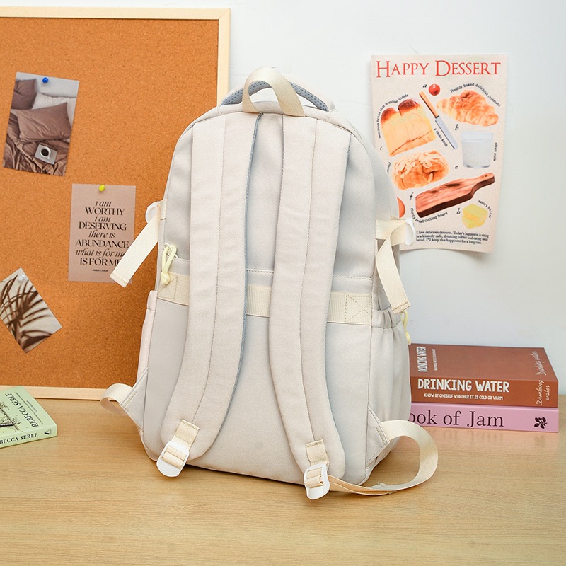 A new high-appearance-level Korean ins school style fresh and sweet backpack, a lightweight and large-capacity backpack for junior and senior high school students Specification drawing