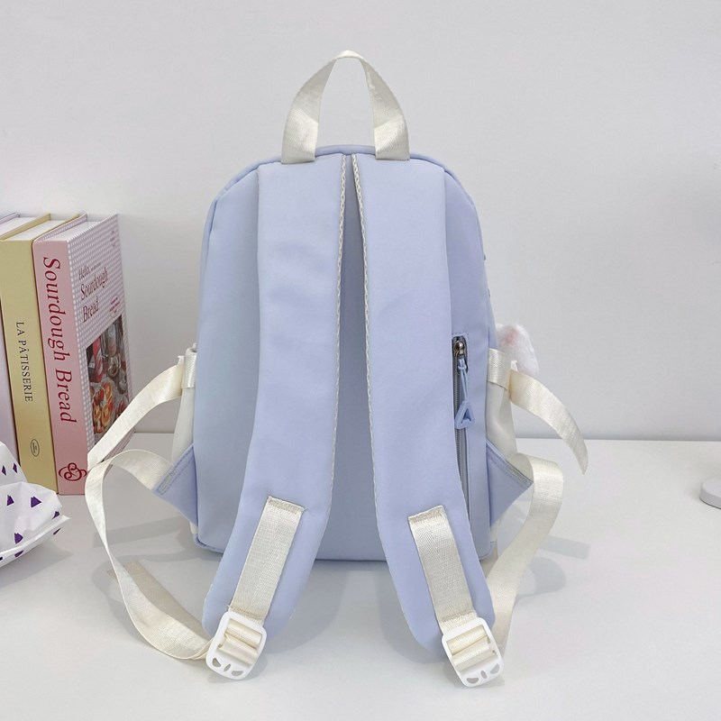 A new Korean style trendy backpack for female high school students on Instagram, with a large capacity. It's cute, versatile and lightweight travel backpack Specification drawing