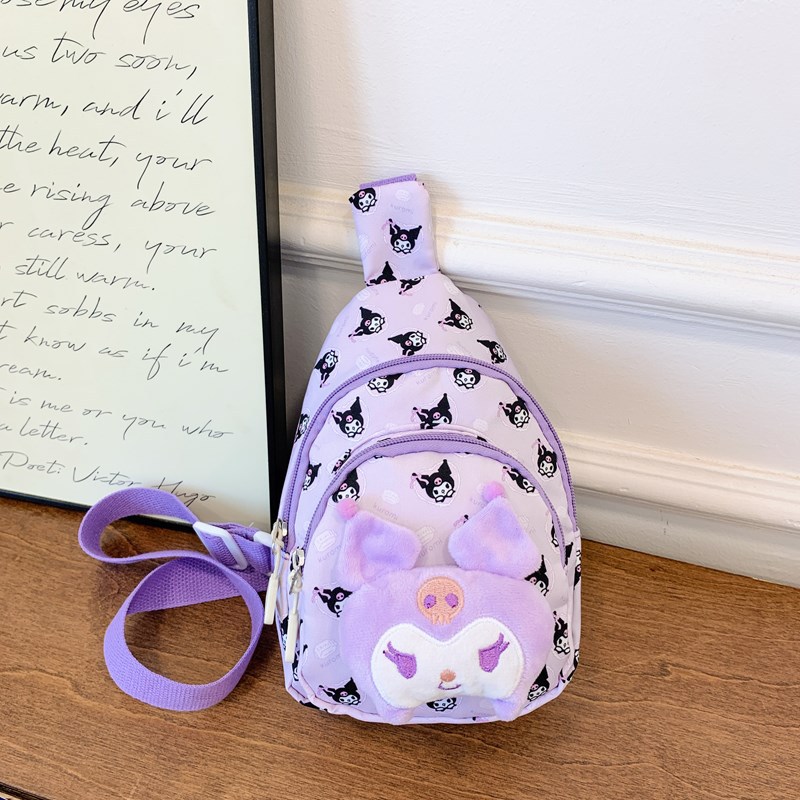 Korean children's chest bags, cartoon kindergarten school bags, boys' and girls' student bags, cute crossbody bags for children, single-shoulder bags details Picture