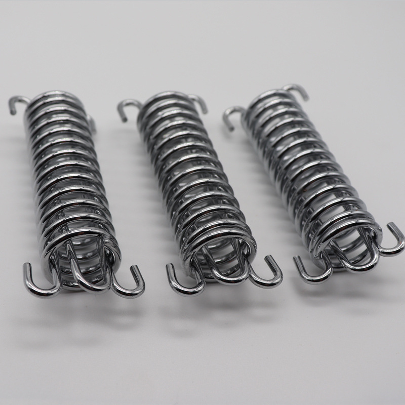 Factory direct supply of dog chain traction rope springs, stainless steel chrome-plated dog buffer compression springs, shock-absorbing tension springs details Picture