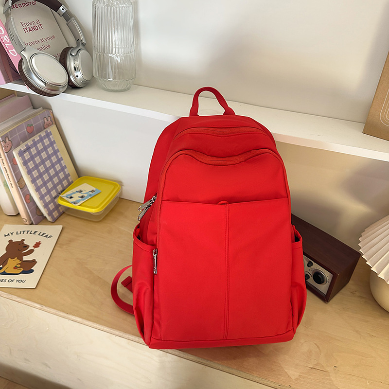 New Dopamine lightweight double-shoulder solid color backpack for female high school students, outdoor travel computer backpack for Spring 25 details Picture