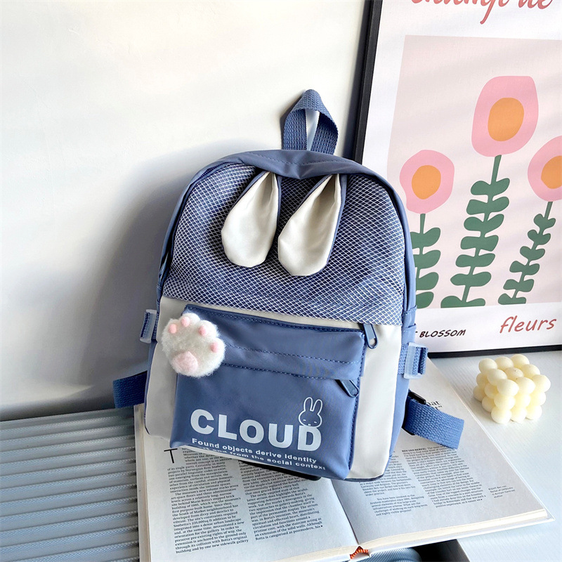 Children's backpacks with rabbit ears, double backs, kindergarten girls' bags, cartoon bags, boys' cute, artistic and trendy backpacks Specification drawing