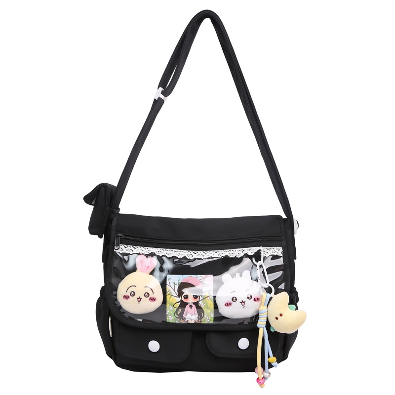 Cute new Korean style Instagram high-appearance-level primary and secondary school student tutorial bag, color-blocking sweet style girl pain bag, single-shoulder bag Item Picture