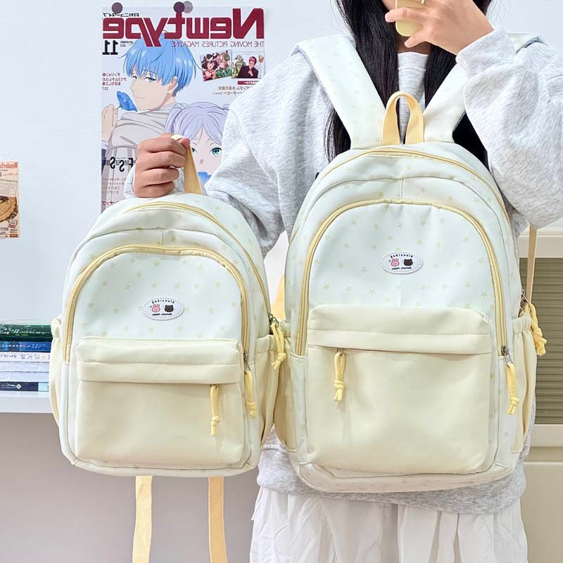 A new high-appearance-level Japanese ins Harajuku style fresh and sweet star backpack, a lightweight backpack for junior and senior high school students details Picture