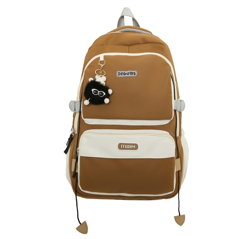 Couple schoolbags, large-capacity lightweight backpacks for junior high school students, high-quality color-blocking backpacks for primary school students in grades four to six Item Picture