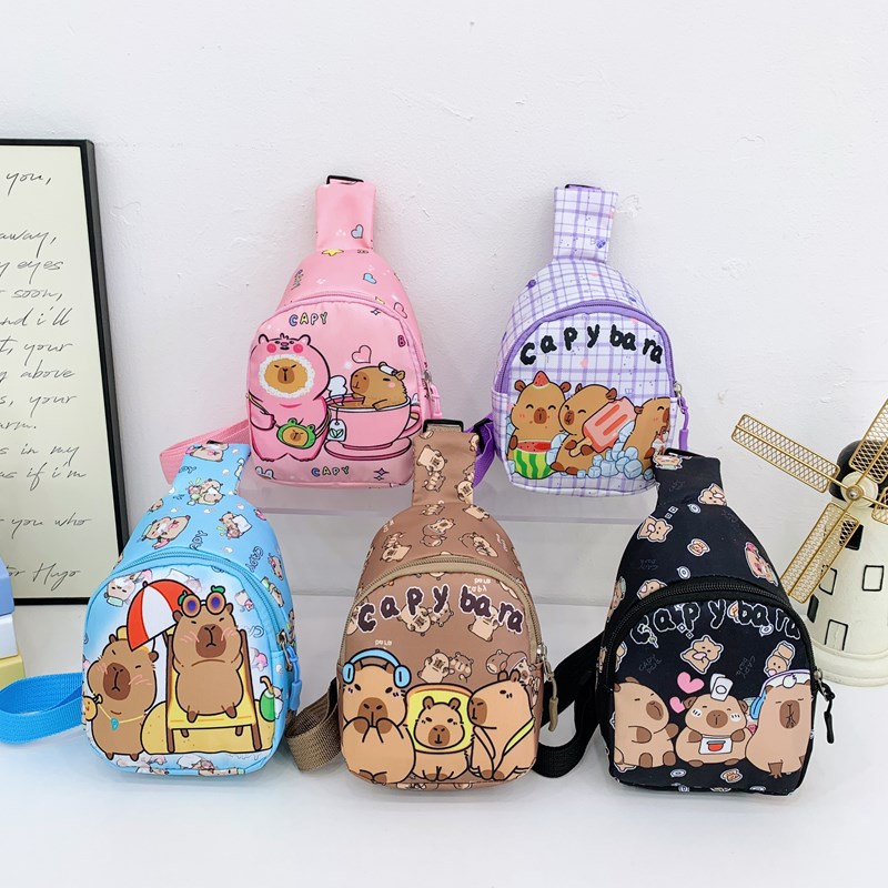 2025 New children's bags, cute cartoon coin purses for boys and girls, trendy crossbody bags, fashionable and casual chest bags full figure