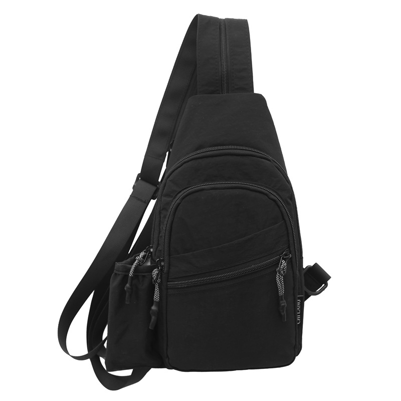 The 2025 new style of fashionable and casual chest bag, trendy bag, crossbody bag, simple outdoor cycling bag, multi-layer versatile backpack Item Picture